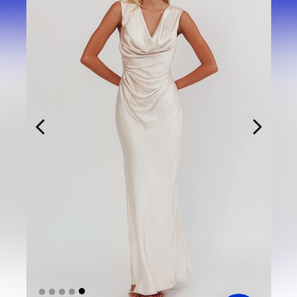 NEW Selfie Leslie Champagne Maxi Dress
